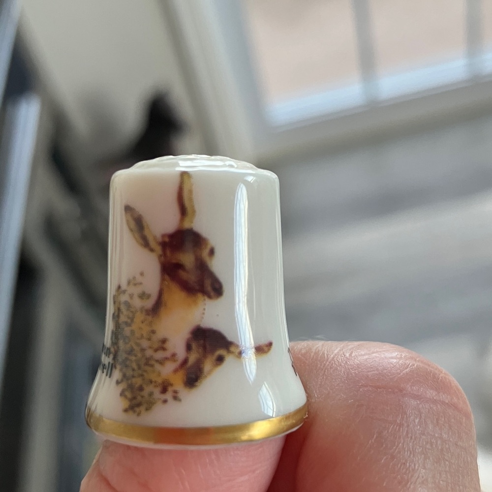Gorham fine China limited ed natural friends Deer Norman Rock Vintage thimble